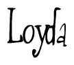 The image contains the word 'Loyda' written in a cursive, stylized font.
