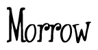 The image contains the word 'Morrow' written in a cursive, stylized font.