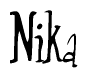 The image is of the word Nika stylized in a cursive script.