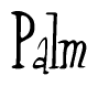 The image is a stylized text or script that reads 'Palm' in a cursive or calligraphic font.