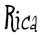 The image contains the word 'Rica' written in a cursive, stylized font.