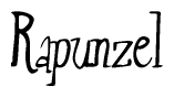 The image contains the word 'Rapunzel' written in a cursive, stylized font.
