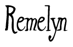 The image is of the word Remelyn stylized in a cursive script.