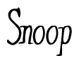The image contains the word 'Snoop' written in a cursive, stylized font.