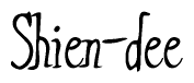 The image is of the word Shien-dee stylized in a cursive script.