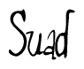 The image is a stylized text or script that reads 'Suad' in a cursive or calligraphic font.