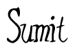 The image is a stylized text or script that reads 'Sumit' in a cursive or calligraphic font.