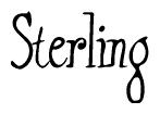 The image is of the word Sterling stylized in a cursive script.