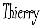 The image contains the word 'Thierry' written in a cursive, stylized font.