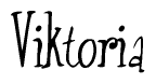 The image is a stylized text or script that reads 'Viktoria' in a cursive or calligraphic font.