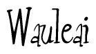 The image contains the word 'Wauleai' written in a cursive, stylized font.
