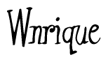 The image is a stylized text or script that reads 'Wnrique' in a cursive or calligraphic font.