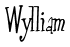 The image is of the word Wylliam stylized in a cursive script.