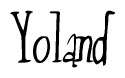The image is of the word Yoland stylized in a cursive script.