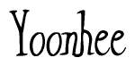 The image contains the word 'Yoonhee' written in a cursive, stylized font.