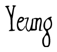 The image is of the word Yeung stylized in a cursive script.
