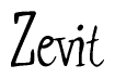 The image contains the word 'Zevit' written in a cursive, stylized font.
