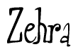 The image is of the word Zehra stylized in a cursive script.