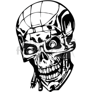 skull bone head skeleton tattoo art vinyl human+skull skulls black+white