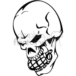 skull bone head skeleton tattoo art vinyl+ready grenade human+skull skulls black+white