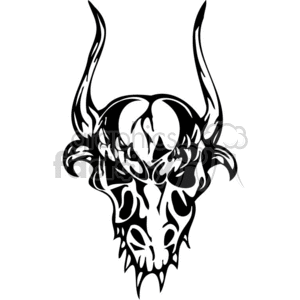 skull bone head skeleton tattoo art vinyl horns