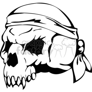 skull bone head skeleton tattoo art vinyl bandana pirate