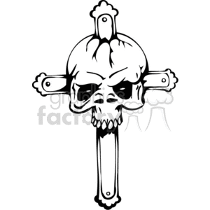 Skull with a cross going through it clipart. Commercial use image # 368862