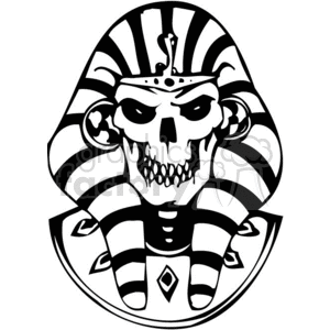 skull bone head skeleton tattoo art black+white egypt Egyptian king tut kingtut dead death