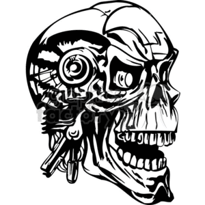 clipart - engine metal skull.