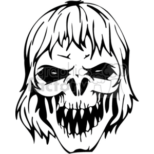 skull bone head skeleton tattoo art vinyl monster evil scary Halloween mask face skeleton creepy black white zombie zombies