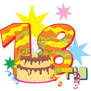 number 18 birthday cake  clipart. Royalty-free image # 369080