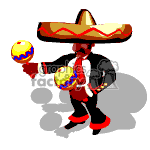 Mexican singer playing the maracas animation. Royalty-free animation # 369776