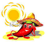 Chili pepper sitting in the sun. animation. Royalty-free animation # 369796