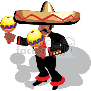 cinco de mayo mariachi with maracas clipart. Commercial use image # 369826