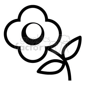 black and white daisy clipart. Royalty-free image # 371373