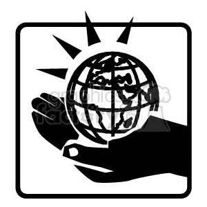 vector vinyl-ready vinyl ready black white environment globe earth world hand hands holding planet planets cartoon