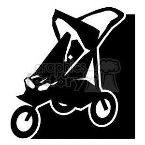 Black and White Jogger Stroller clipart. Royalty-free image # 371408