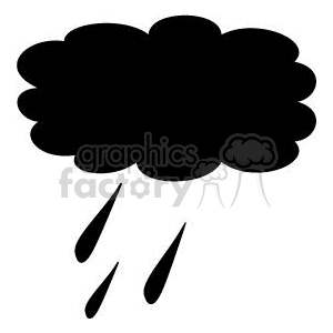 Black and white rain cloud clipart.