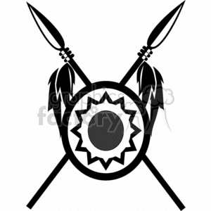 vector vinyl-ready vinyl ready clip art images graphics signage indian native american indians shield spear spears weapons