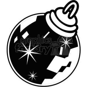 Black and White Bulb with Stars on It clipart. Royalty-free image # 371976