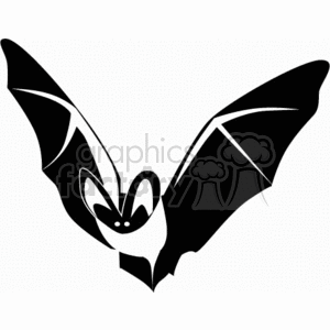 black and white bat clipart. Commercial use image # 371996