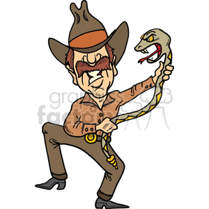 cowboy dancing with snake clipart. Commercial use image # 372116