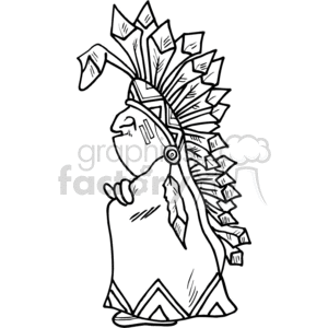 Indian chief cartoon character clipart.