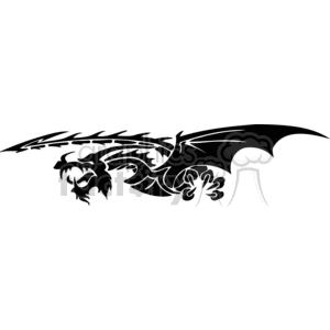 dragon dragons tattoo art design designs vector vinyl vinyl-ready ready cutter signage black white clip art clipart images wings