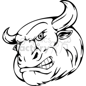 vector vinyl-ready eps png gif jpg vinyl ready black white mad anger angry mean head face faces heads logo logos design tattoo tattoos buffalo buffaloes