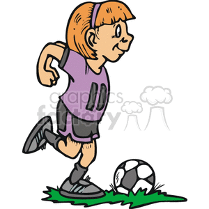 Female soccer player kicking the ball. clipart. Royalty-free image # 169779