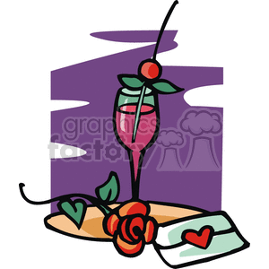 valentines valentine day love heart hearts Spel280 Clip Art Holidays wine glass rose roses glasses letter envelope envelopes