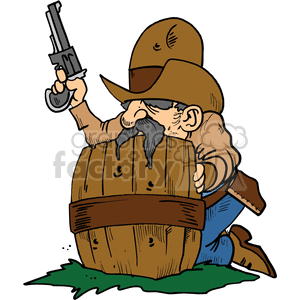 Hiding Cowboy with gun clipart. Commercial use image # 373498