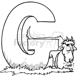black and white letter G for goat clipart. Royalty-free image # 373548