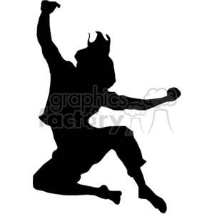 silhouette of a girl jumping in joy clipart. Royalty-free image # 373806